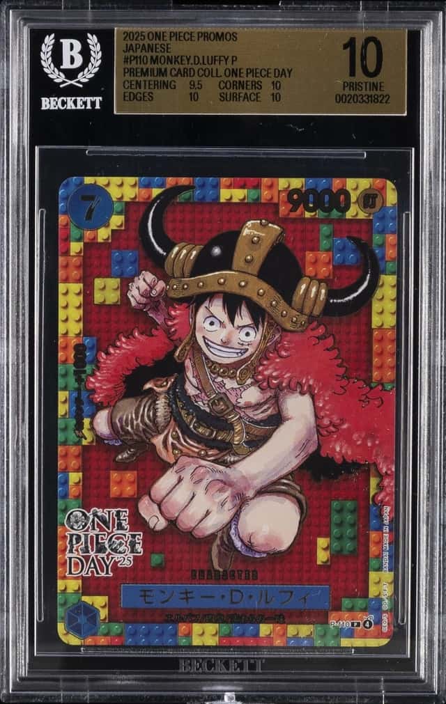 2025 ONE PIECE PROMOS JAPANESE PREMIUM OP DAY'25 #P110 MONKEY D.LUFFY P BGS 10