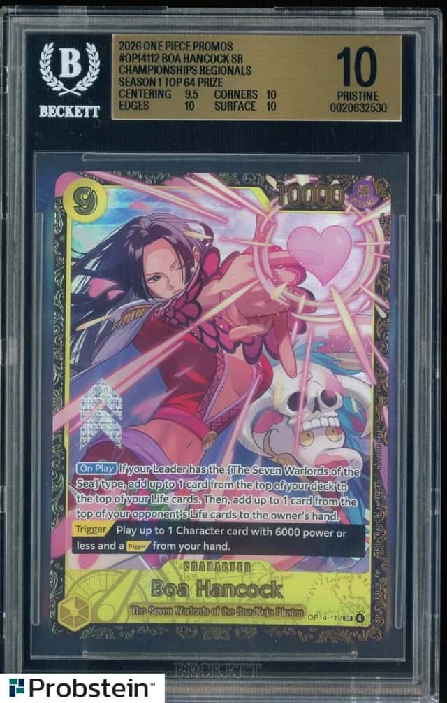 2026 One Piece Promos #OP14112 Boa Hancock Championships Regionals Top 64 BGS 10