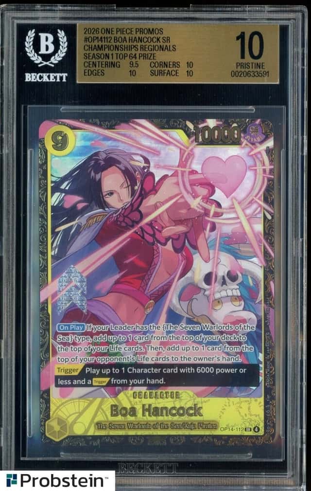 2026 ONE PIECE PROMOS 112 BOA HANCOCK OFFICIAL EVENT TOP PRIZE BGS 10 PRISTINE