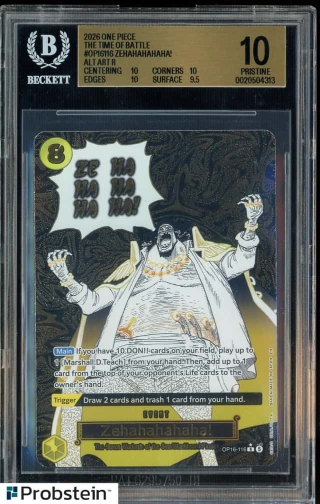 2026 ONE PIECE OP16-THE TIME OF BATTLE #116 ZEHAHAHAHAHA! ALTERNATE ART BGS 10