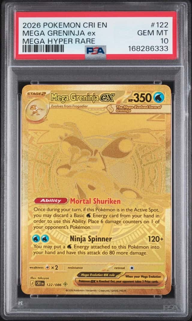 2026 POKEMON CRI EN-CHAOS RISING MEGA HYPER RARE #122 MEGA GRENINJA EX PSA 10