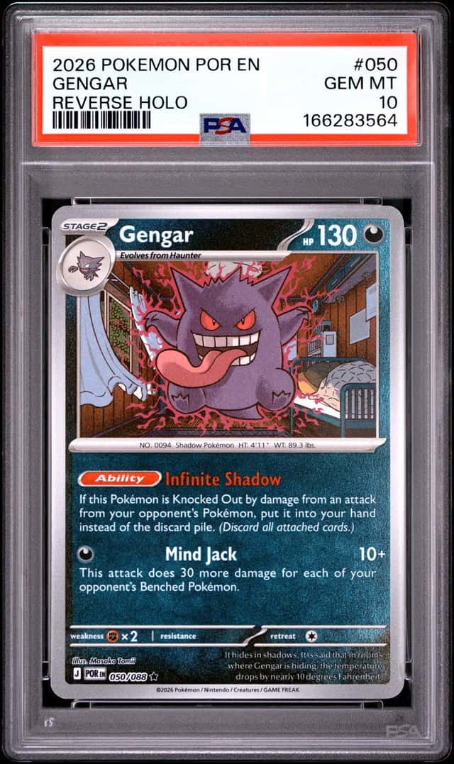 2026 POKEMON POR EN-PERFECT ORDER REVERSE HOLO #050 GENGAR PSA 10