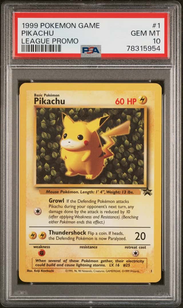 RARE! 📈 1999 POKEMON LEAGUE PROMO #1 PIKACHU PSA 10