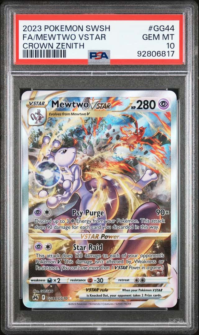 2023 Pokemon SWSH Crown Zenith Mewtwo VSTAR Galarian Gallery #GG44/GG70 PSA 10