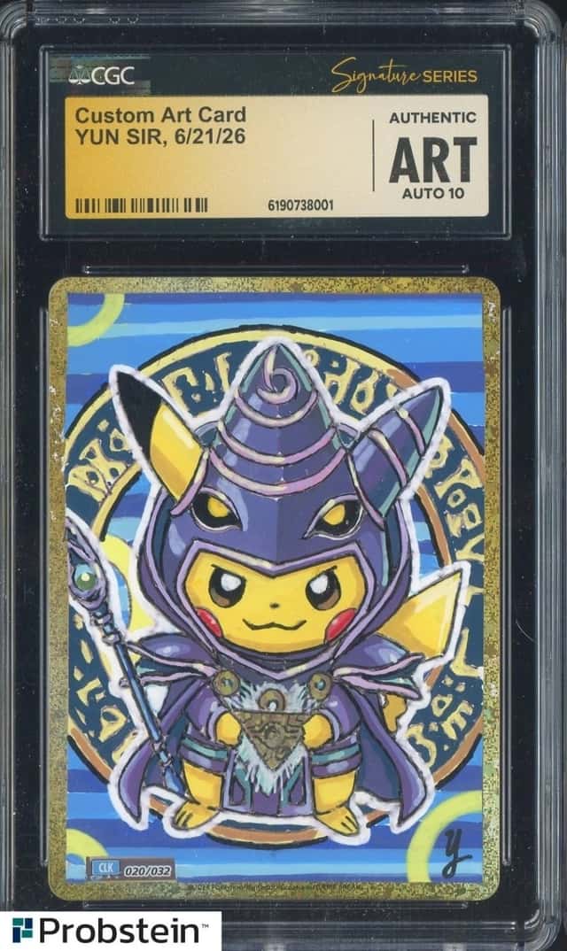 YUN SIR Signed Sketched Pokemon Japanese Custom Art Card CGC Authentic AUTO 10