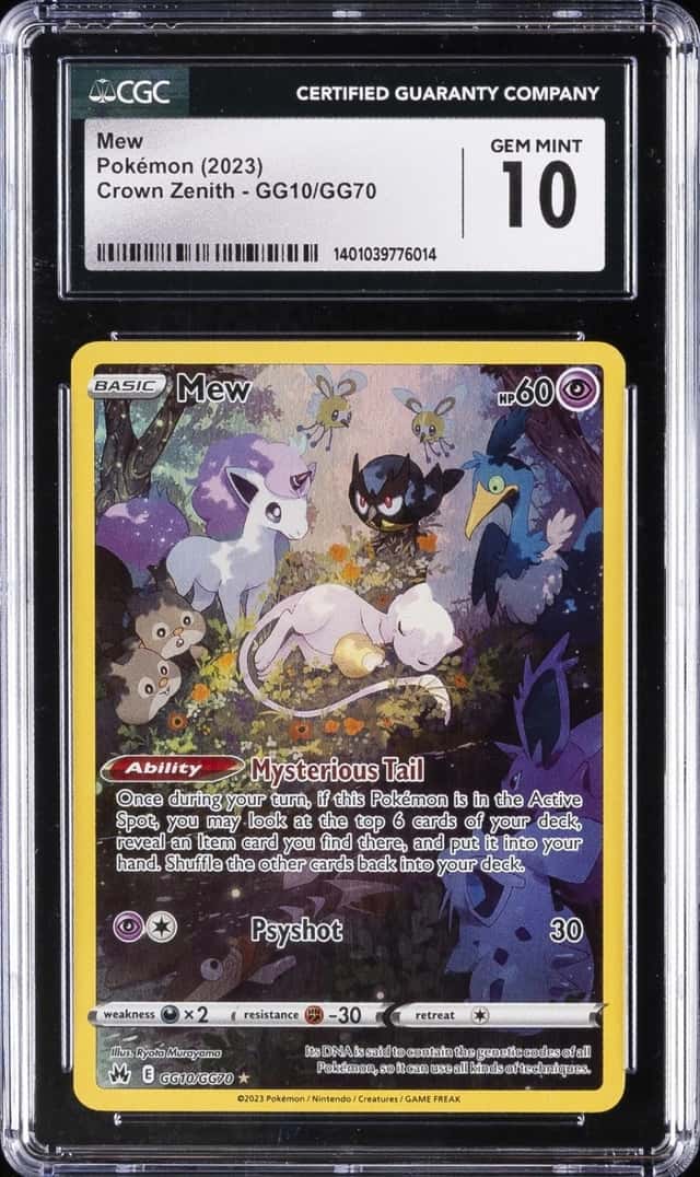 2023 POKEMON CROWN ZENITH GALLARIAN GALLERY #GG10 MEW CGC 10 GEM MINT