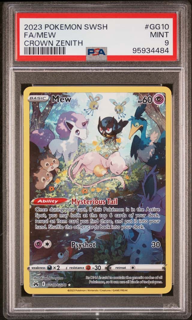 Pokémon TCG Mew GG10/GG70 Crown Zenith Galarian Gallery FA Holo PSA 9