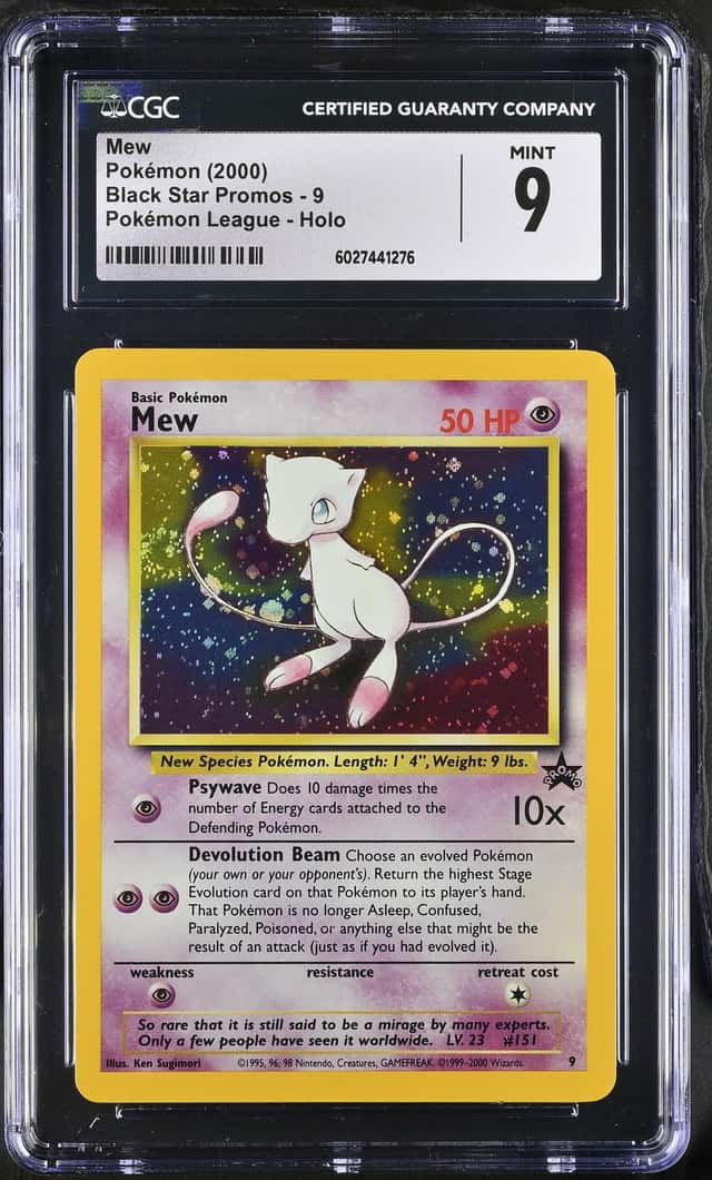Mew #9 CGC Mint 9 2000 Pokemon Black Star Promo Pokemon League Holo