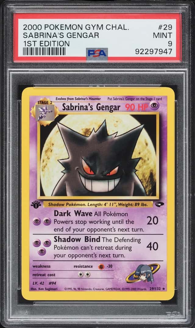 2000 Pokemon Gym Challenge 1st Edition Sabrina's Gengar #29 PSA 9 MINT