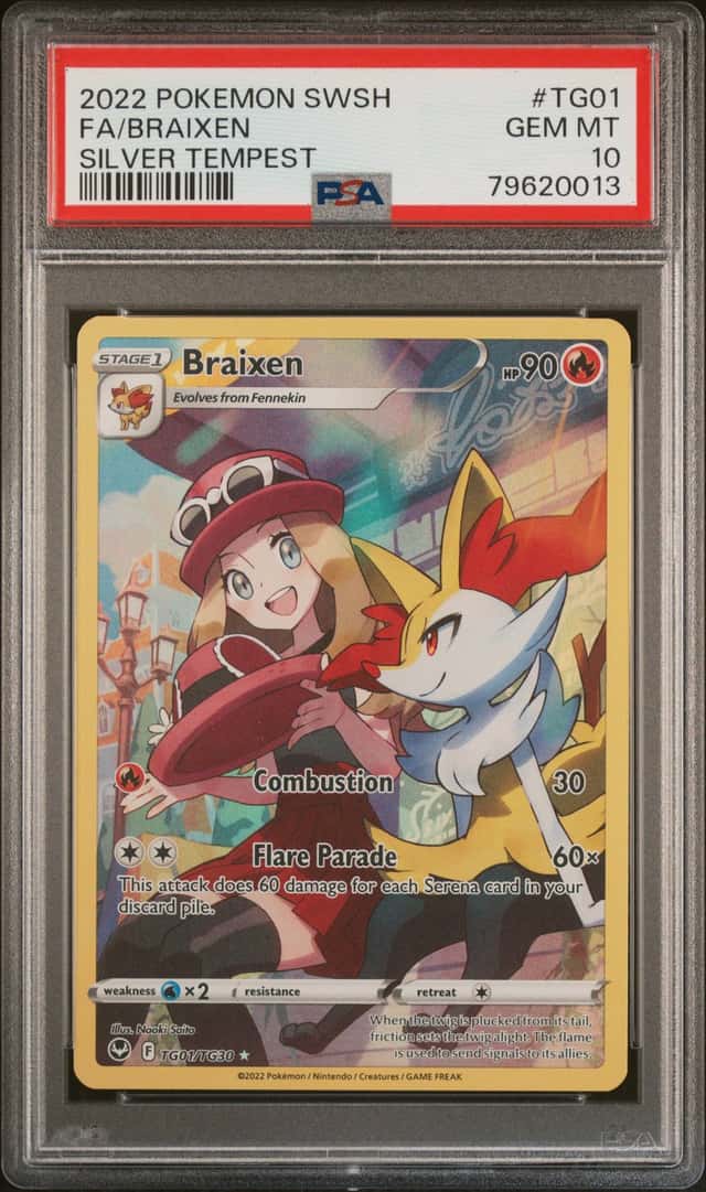2022 Pokemon Sword & Shield Silver Tempest Trainer Gallery CHR Braixen #TG01 PSA 10 GEM MINT