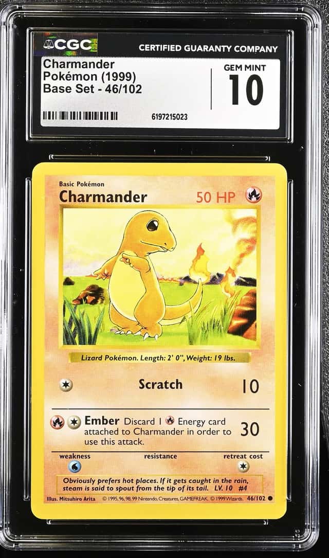 1999 Pokemon Base Set Shadowless Charmander #46 CGC 10 GEM MINT