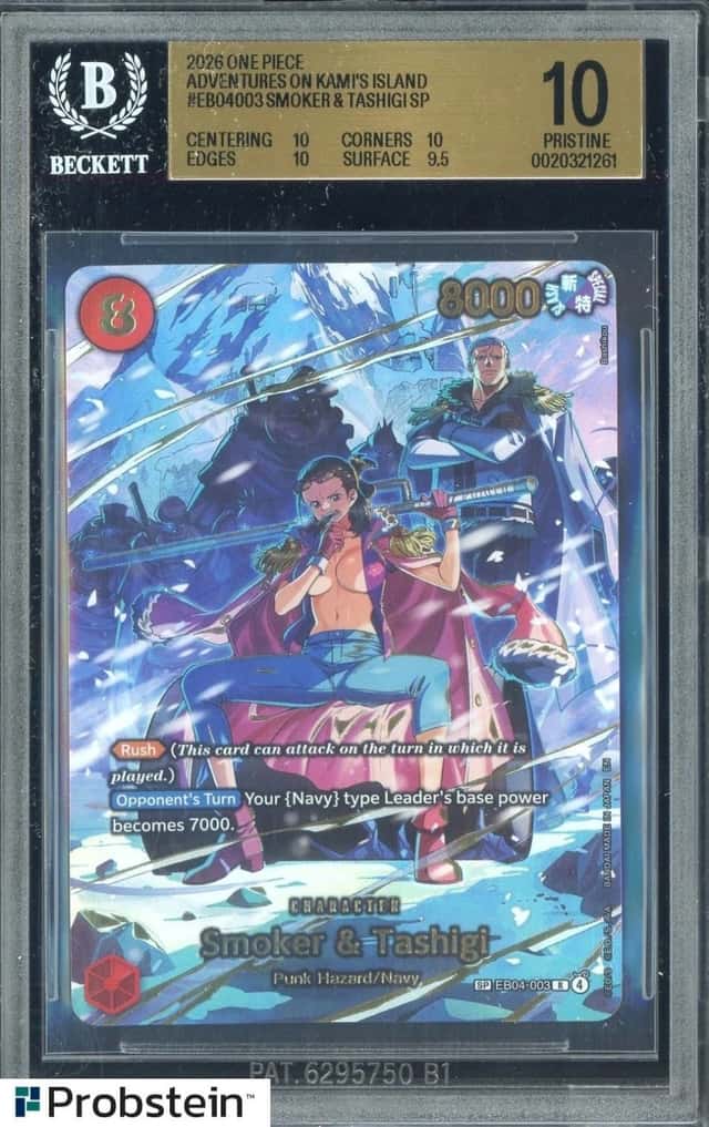 2026 One Piece Adventures On Kami's Island EB04-003 Smoker & Tashigi BGS 10