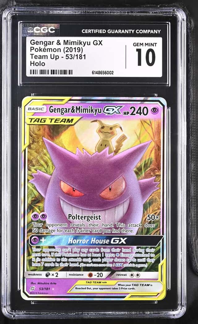 2019 Pokemon Sun & Moon Team Up Gengar Mimikyu Holo #53/181 CGC 10 GEM MINT