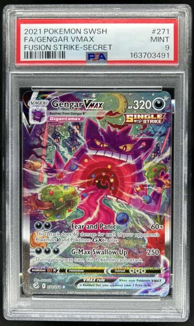 2021 Pokemon SWSH Fusion Strike Gengar VMAX #271/264 PSA 9
