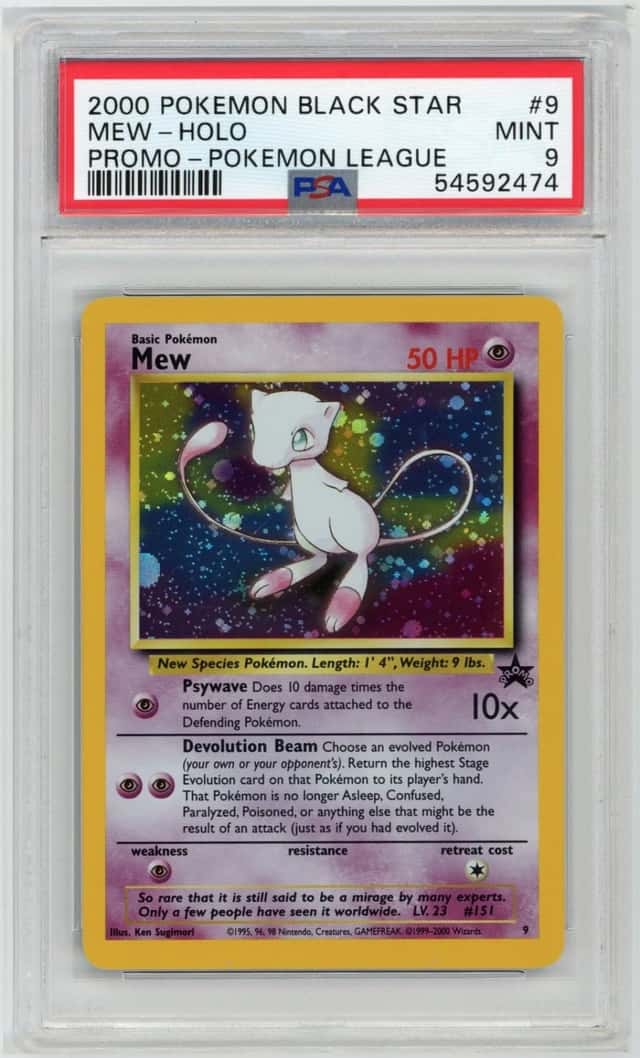 2000 POKEMON PROMO BLACK STAR #9 MEW-HOLO PROMO-POKEMON LEAGUE PSA 9