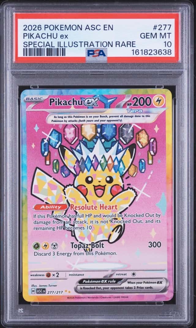 2026 POKEMON ASC EN-ASCENDED HEROES SPECIAL ILLUSTRATION RARE PIKACHU EX PSA 10