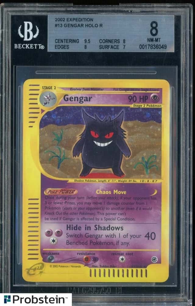 2002 Pokemon Expedition #13 Gengar Holo R BGS 8 NM-MT