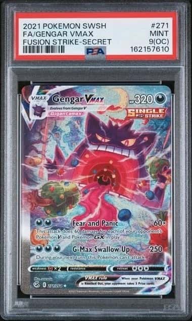 POKEMON FA/GENGAR VMAX 2021 SW&SH FUSION STRIKE #271 SECRET PSA 9 (OC)