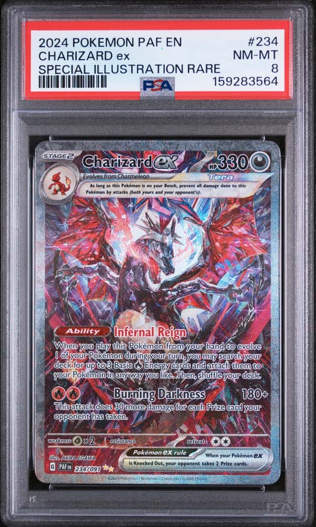 2024 Pokemon Paldean Fates Charizard ex #234/091 PSA 8