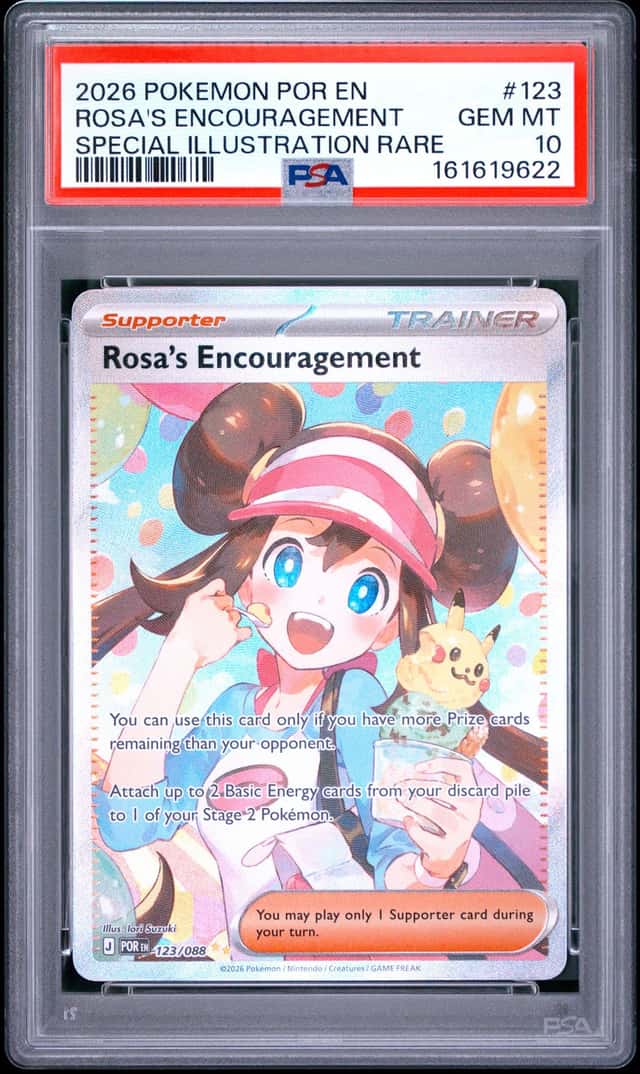 2026 POKEMON POR EN-PERFECT ORDER #123 ROSA'S ENCOURAGEMENT PSA 10