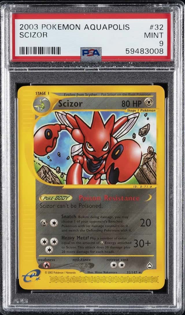 2003 POKEMON AQUAPOLIS #32 SCIZOR PSA 9