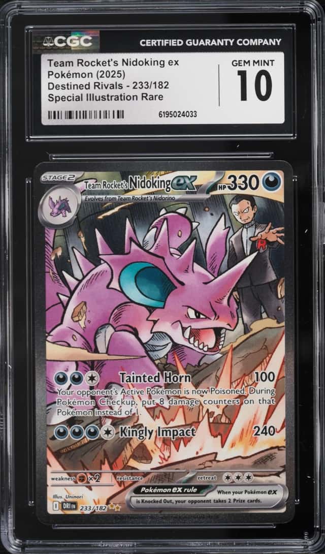 2025 Pokemon SV Destined Rivals SIR Team Rocket's Nidoking Ex #233 CGC 10 GEM MINT