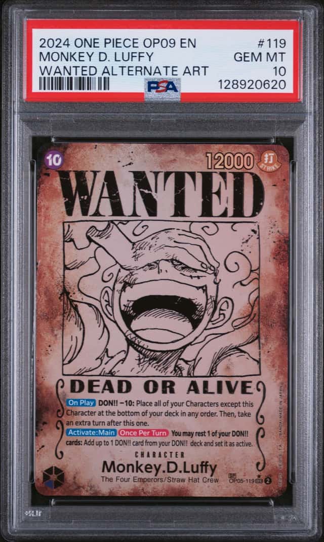 2024 One Piece Emperors In New World Wanted SP SEC Alt Art Monkey D. Luffy #OP09-119 PSA 10 GEM