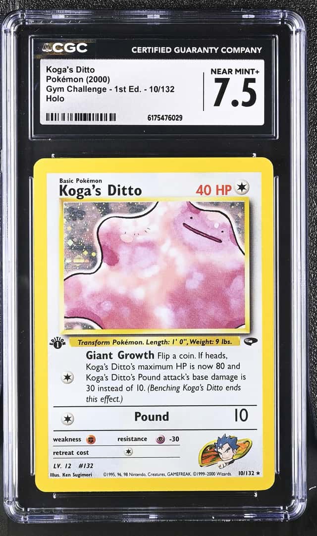 2000 Pokemon Gym Challenge 1st Edition Holo Koga's Ditto #10 CGC 7.5 NRMT+