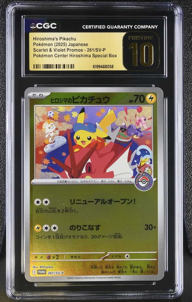 2025 Pokemon Japanese Scarlet & Violet Promo Center Hiroshima's Pikachu #261 CGC 10 PRISTINE