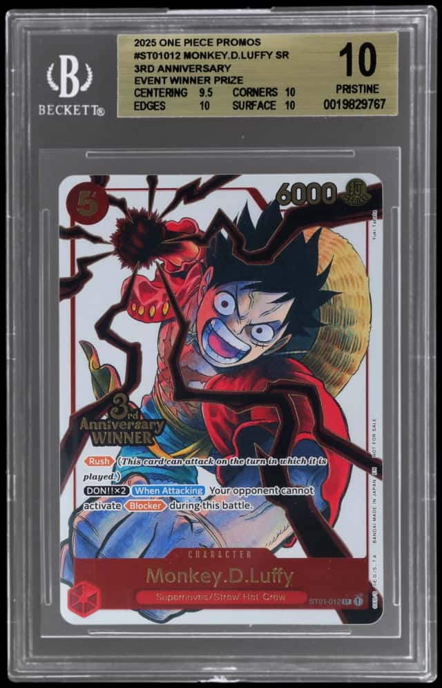 2025 One Piece Promo 3rd Anniversary 3 Brothers Pack Winner Monkey D. Luffy #ST01-012