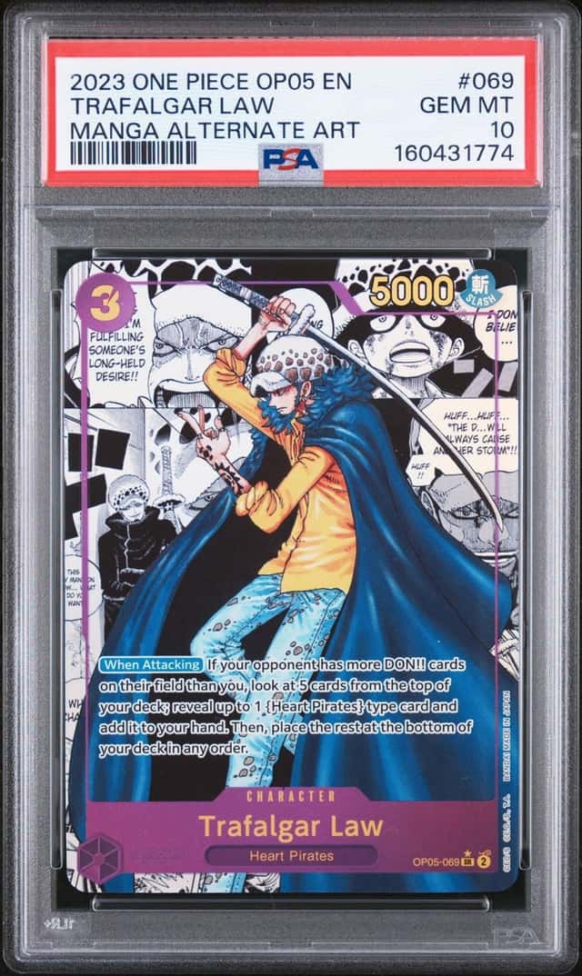 2023 One Piece EN Manga Alternate Art #OP05-069 Trafalgar Law - PSA GEM MT 10