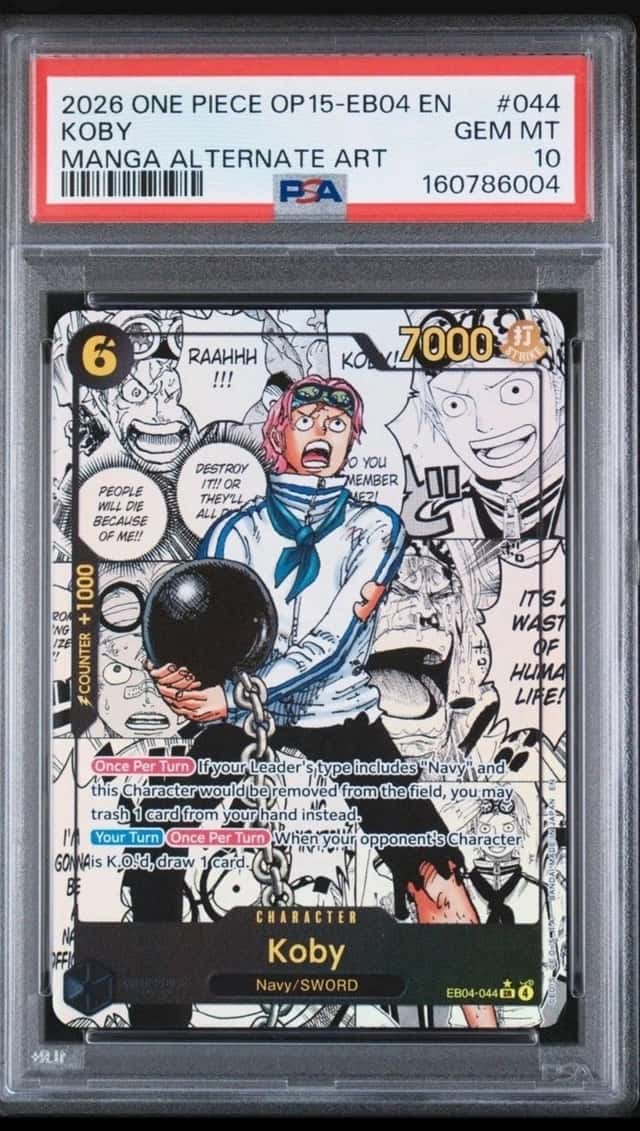 Koby One Piece Card Game 2026 EB04-044 OP15-EB04 Manga Alt Art PSA