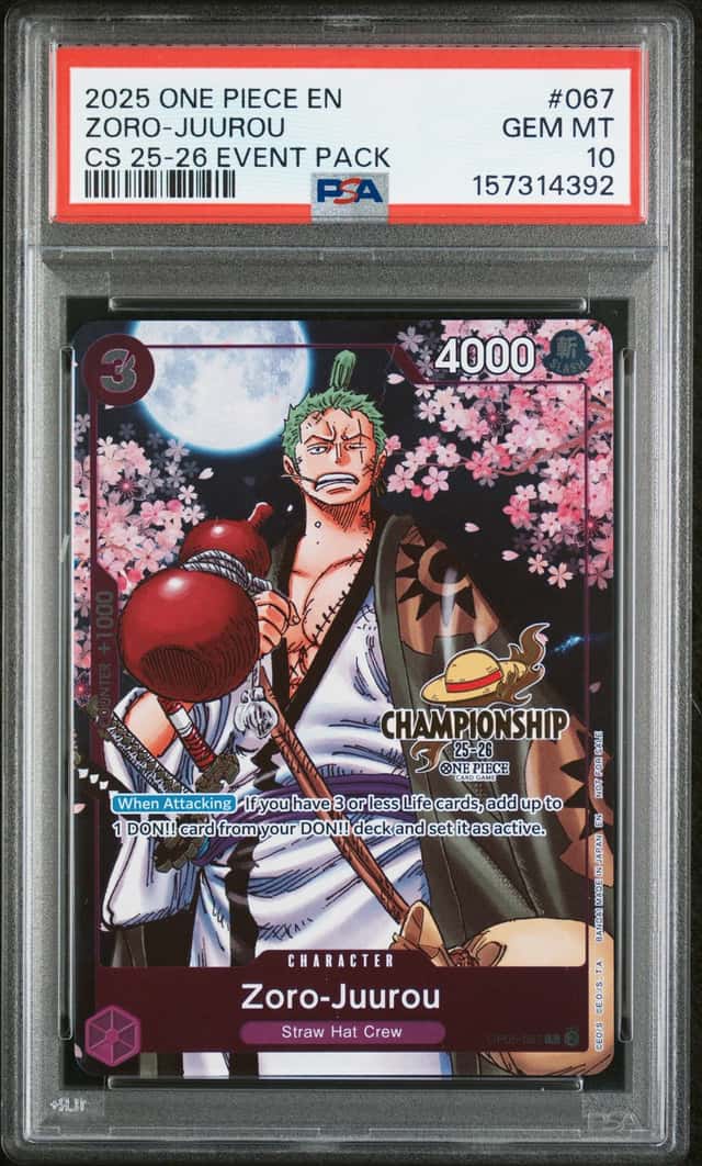 ZORO-JUUROU 2025 ONE PIECE CS 25-26 EVENT PACK RARE #OP05-067 PSA 10 Q0646
