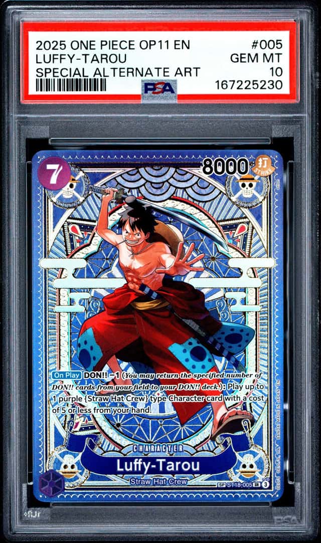 2025 One Piece OP11 En Special Alternate Art #005 Luffy-Tarou PSA 10 GEM MINT