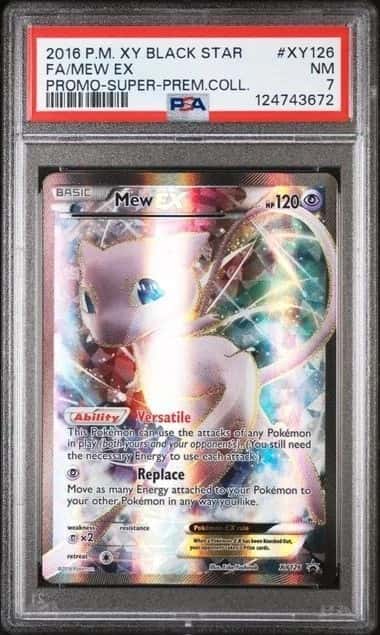 POKEMON MEW EX 2016 XY BLACK STAR PROMO #XY126 SUPER-PREM.COLL. FA PSA 7