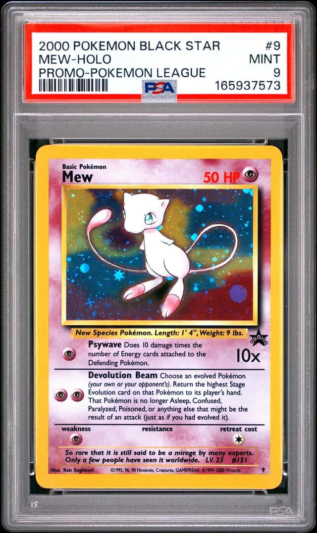 2000 POKEMON MEW-HOLO PROMO-POKEMON LEAGUE BLACK STAR #9 PSA 9