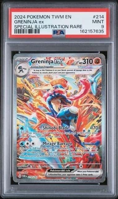 POKEMON GRENINJA ex 2024 TWILIGHT MASQUERADE #214 SPECIAL ILL RARE PSA 9