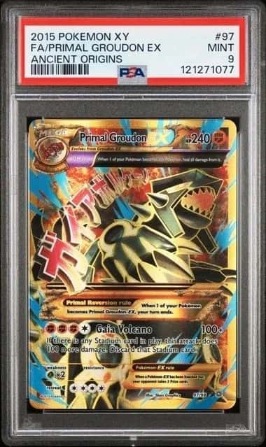 POKEMON PRIMAL GROUDON EX 2015 XY ANCIENT ORIGINS #97 FA PSA 9