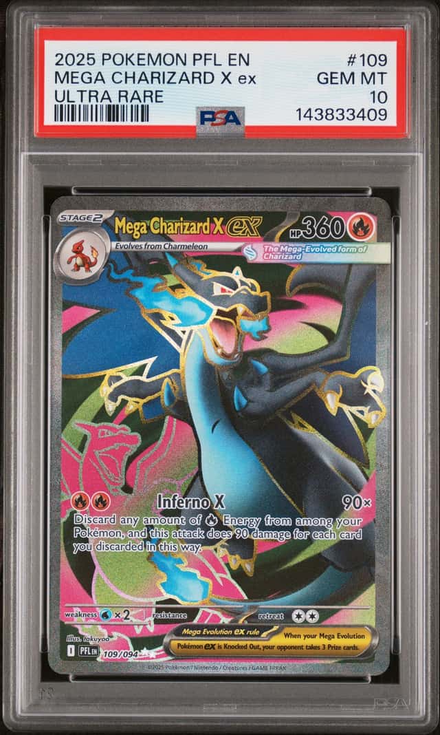 Pokemon TCG Mega Charizard X ex Phantasmal Flames Ultra Rare English PSA 10