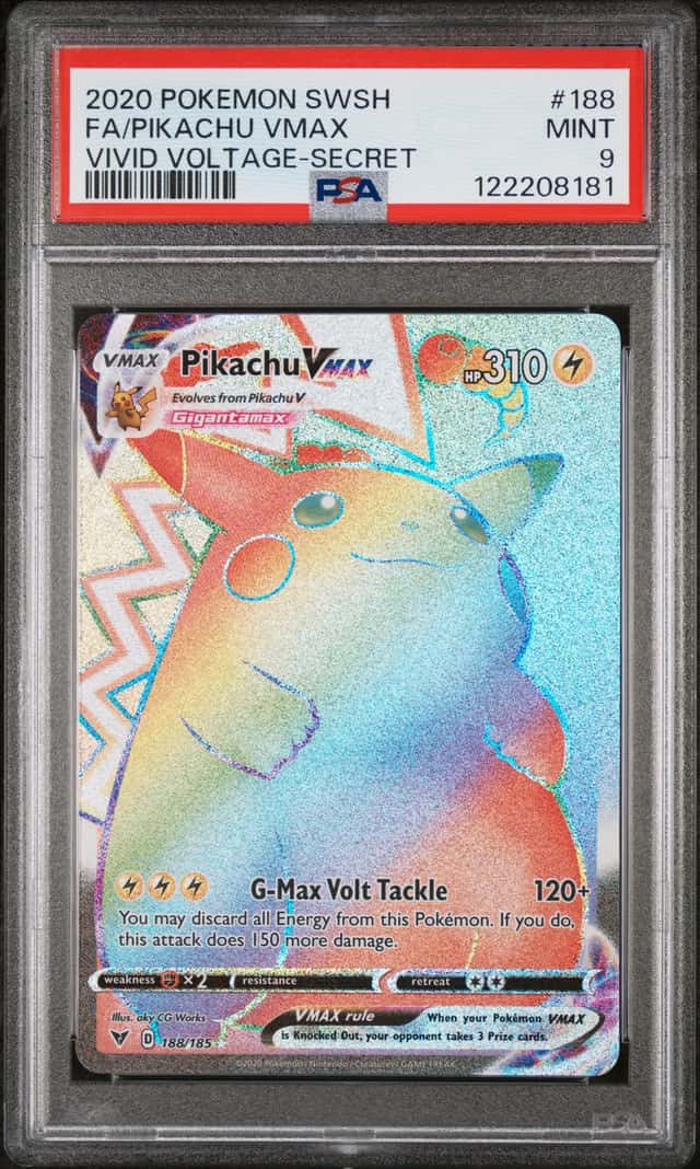 122208181 Pikachu VMAX 2020 Pokemon Sword & Shield Vivid Voltage #188/185 PSA 9