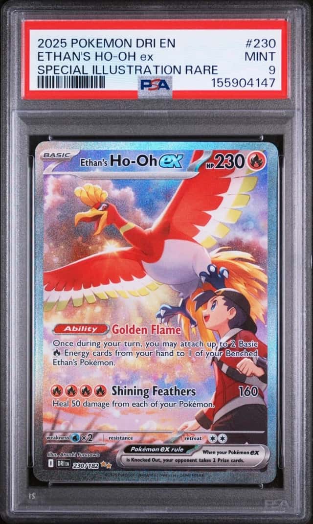 2025 POKEMON DRI SPECIAL ILLUSTRATION RARE #230 ETHAN'S HO-OH EX PSA 9