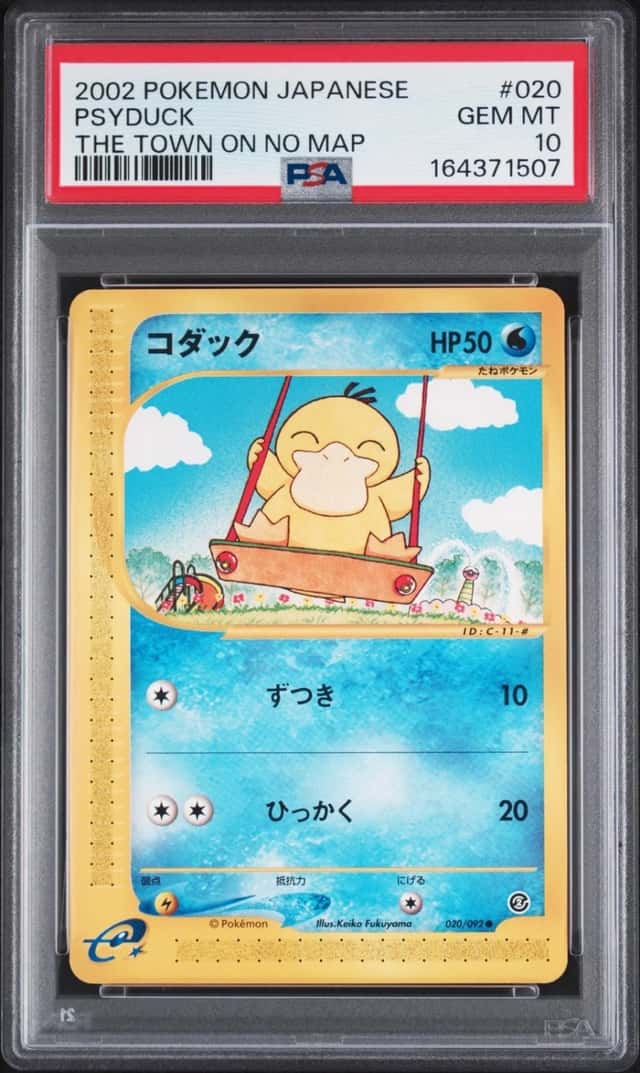 2002 POKEMON JAPANESE THE TOWN ON NO MAP #020 PSYDUCK PSA 10