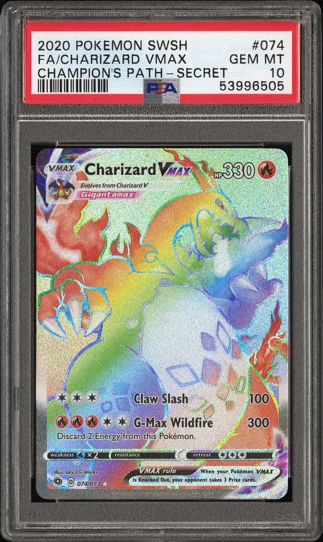 2020 Pokemon SWSH Champion's Path Secret #074 FA Charizard VMax PSA 10 GEM MINT
