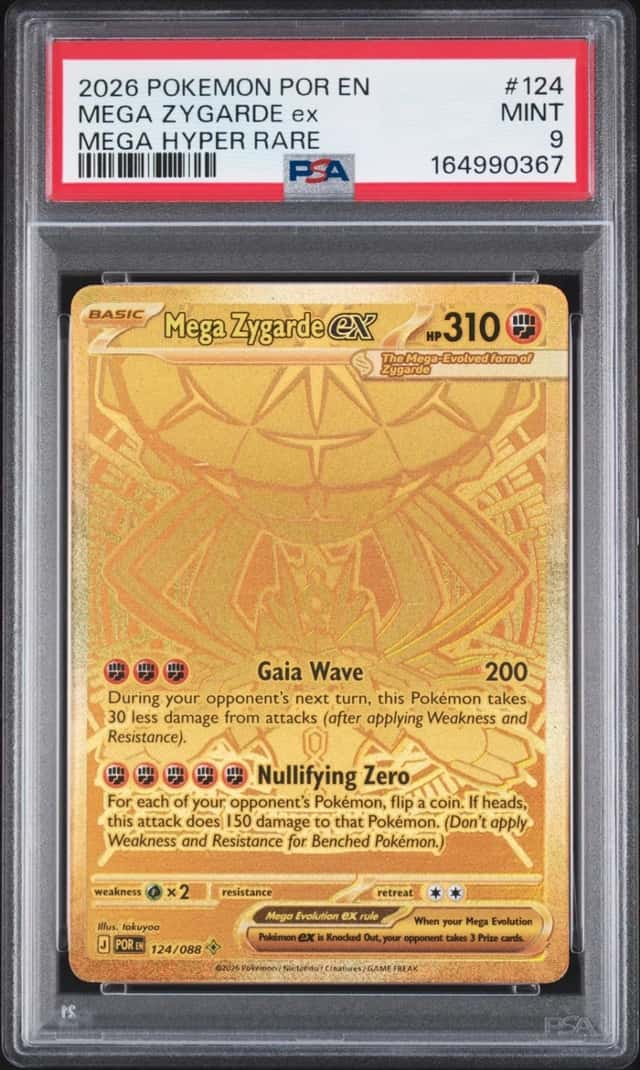 2026 POKEMON POR EN-PERFECT ORDER MEGA HYPER RARE #124 MEGA ZYGARDE EX PSA 9