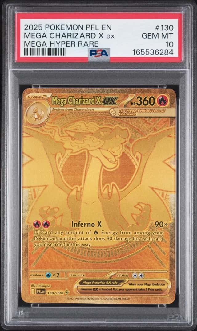 2025 POKEMON PFL EN-PHANTASMAL FLAMES MEGA HYPER RARE MEGA CHARIZARD X EX PSA 10