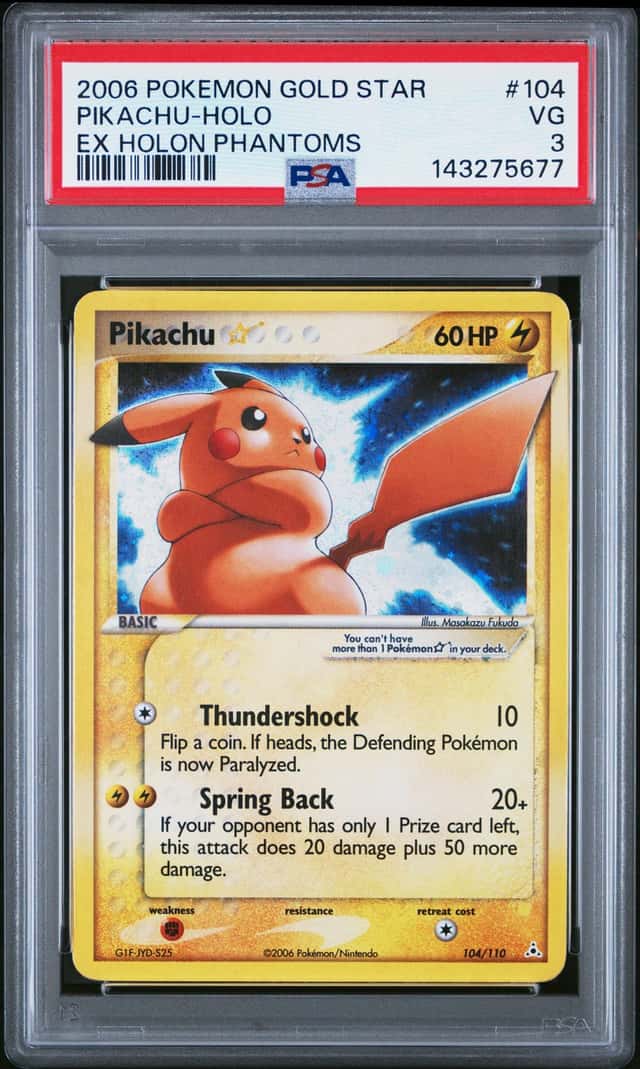 2006 Pokemon EX Holon Phantoms Pikachu Star Holo #104/110 PSA 3