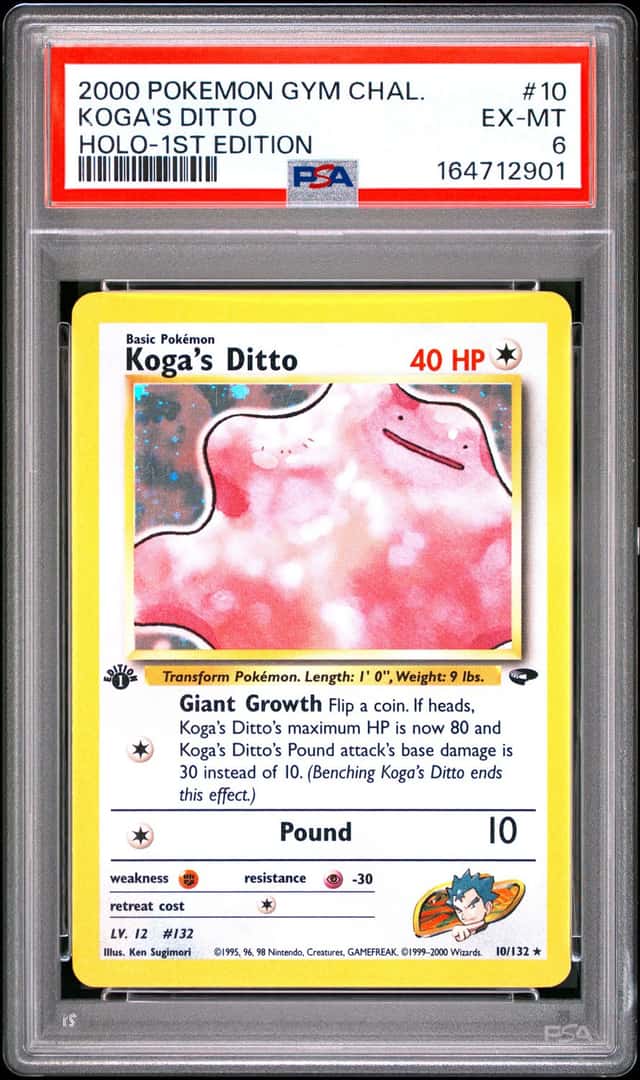 2000 POKEMON GYM CHALLENGE RARE HOLO 1ST EDITION #10 KOGA'S DITTO PSA 6 Vintage