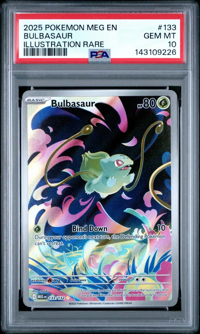Bulbasaur PSA 10 Mega Evolution 133/132 Illustration Rare 2025 Pokemon TCG