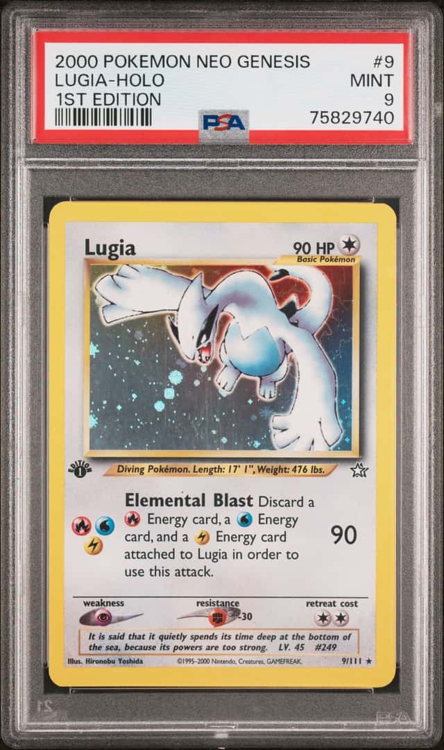2000 Pokemon Neo Genesis 1st Edition Holo #9 Lugia - PSA MINT 9