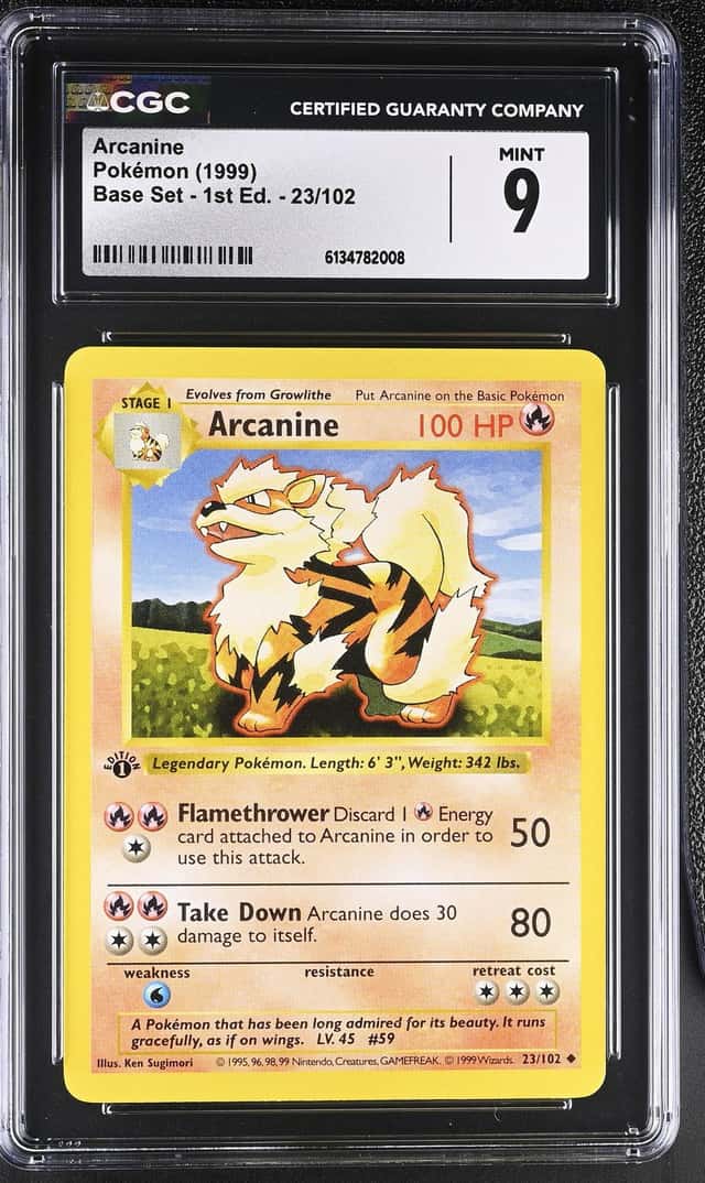1999 Pokemon Game 1st Edition Arcanine #23